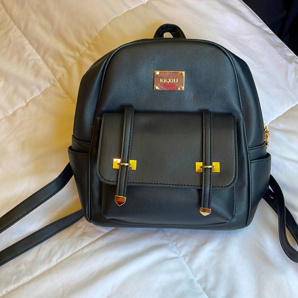 Black backpack purse